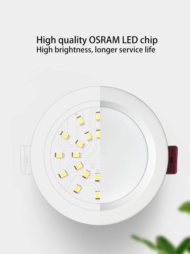 BRGT możliwość przyciemniania Led typu Downlight wpuszczany Panel oświetleniowy Slim cienki 7W 12W 18W 24W 36W Zigbee inteligentna lampa sufitowa