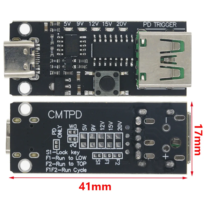 100W 5A USB-C Fast Charge Trigger Board Module PD/QC Decoy Board Fast Charge USB Type-c PD 2.0 3.0 Power Delivery Boost Module