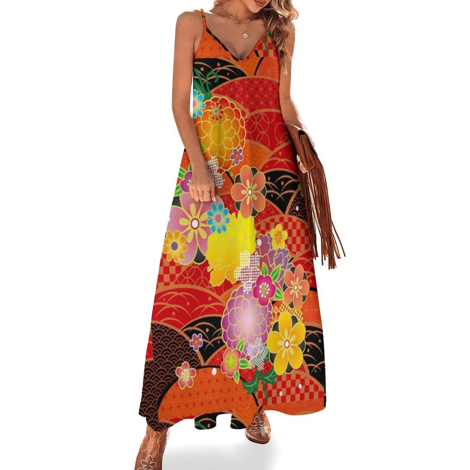 

Japanese kimono　4 Sleeveless Long Dress women's clothing korea stylish Women's dresses Dress