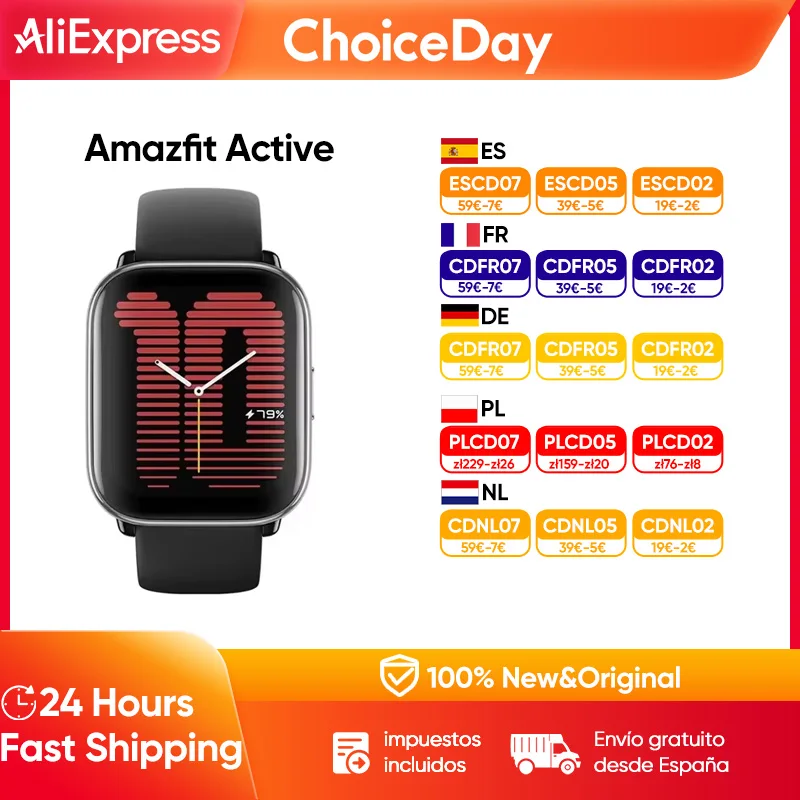 Amazfit aktive Smartwatch Herzfrequenz Blutdruck Sauerstoff überwachung wasserdichte GPS zum Laufen