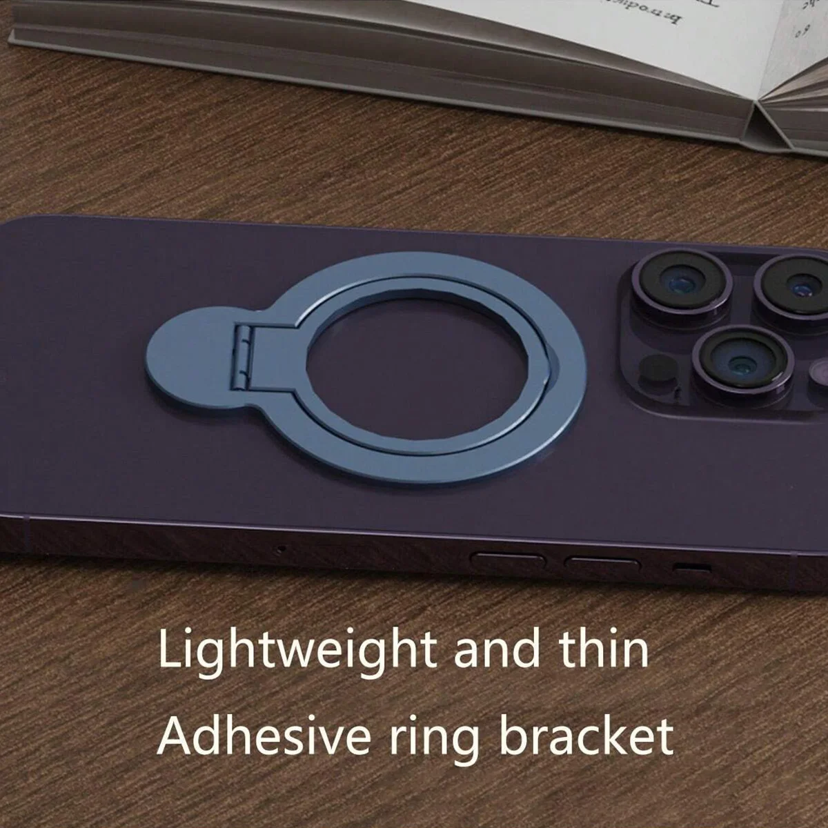 Suporte magnético para telefone montado na parte traseira, suporte de anel de telefone simples e ultrafino