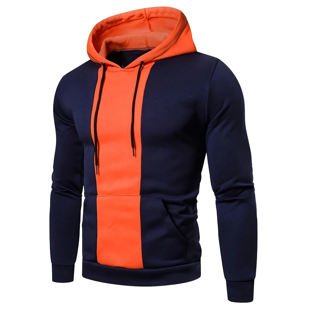 For Cold Weather Protection Black Men Fleece Hoodie Long Sleeve Pullover Sweatshirt Hoody Stretchable Material