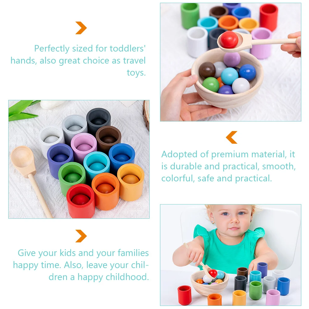 Juguetes y tazas de conteo de bolas Montessori, juego de cuentas de colores, clasificación y apilamiento para niños