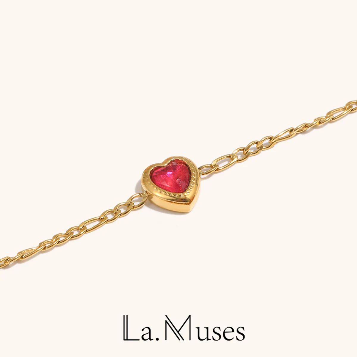 La.Muses Figaro Chain Love Stainless Steel Bracelet Women's Fashion Waterproof Daily Jewelry Accessories