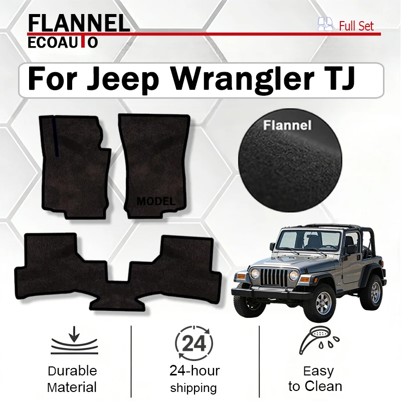 

ECOAUTO Car velour mats for Jeep Wrangler TJ SUV (1996-2006) -black