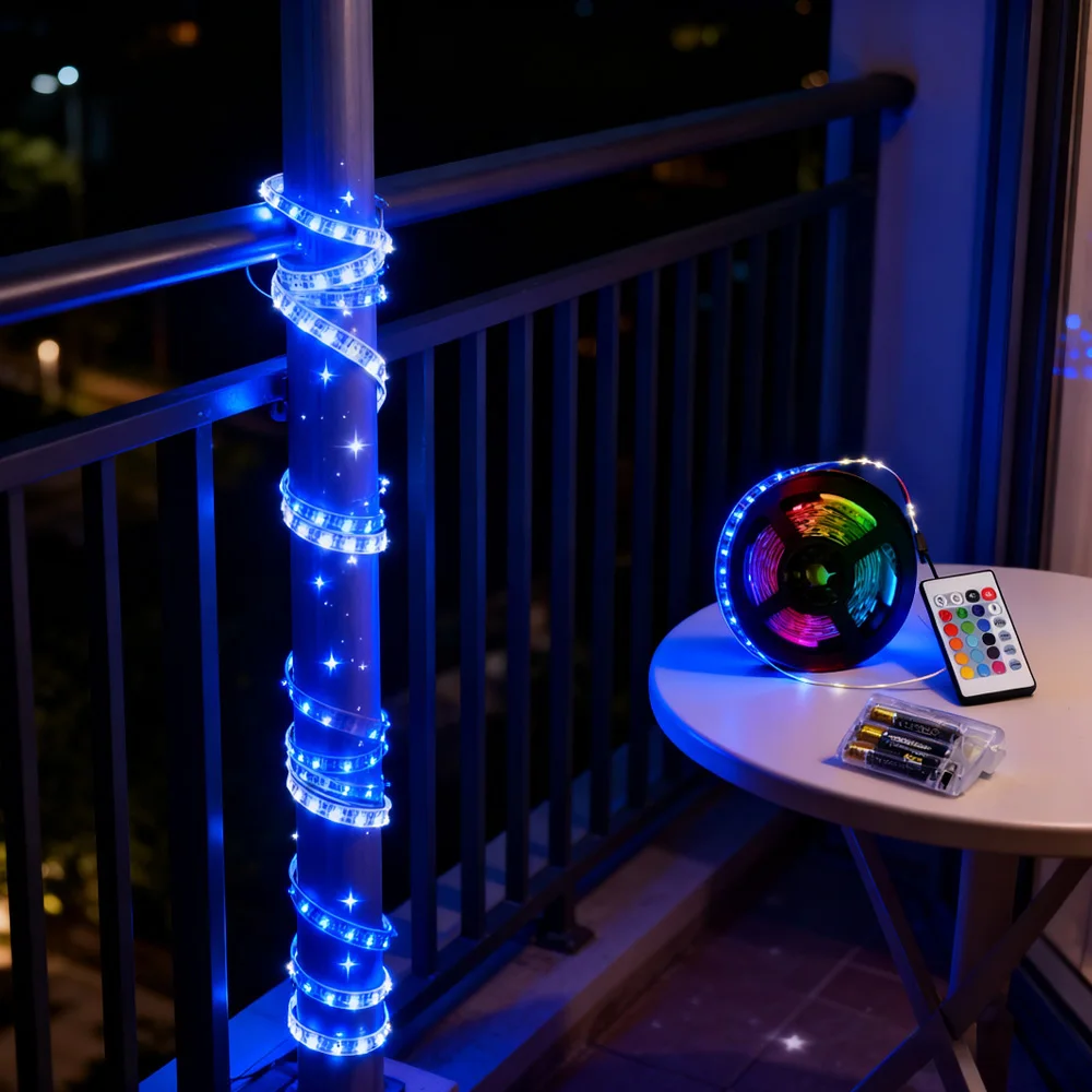 

5V LED Strip Light DC5V SMD5050 Waterproof 3AA color lamp with remote control DIY TV Background Lighting Decoration