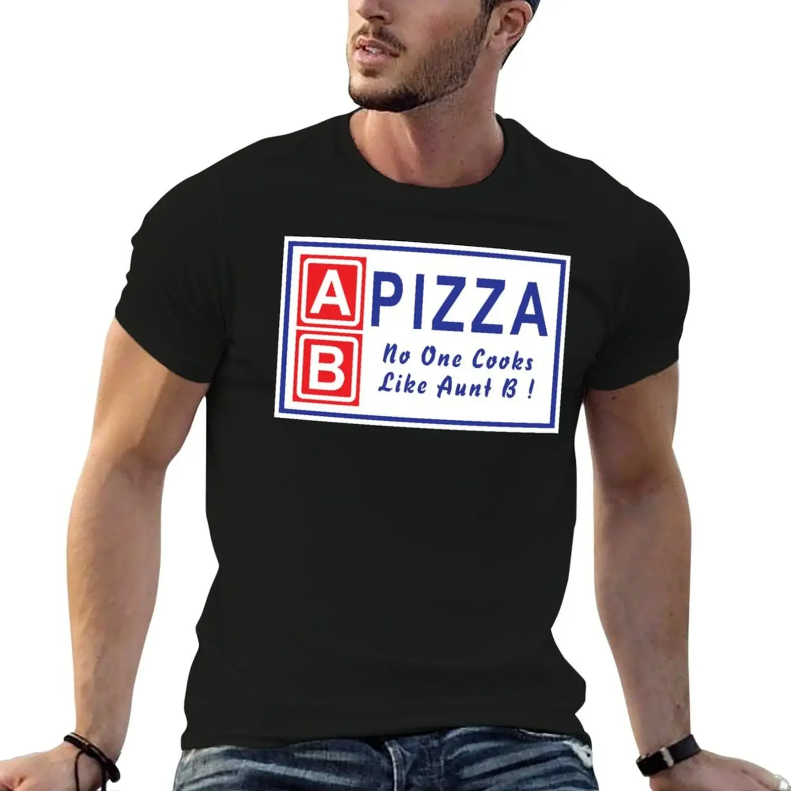 AB Pizza - No One Cooks Like Aunt B! T-Shirt cheap stuff designer shirts t shirts for men