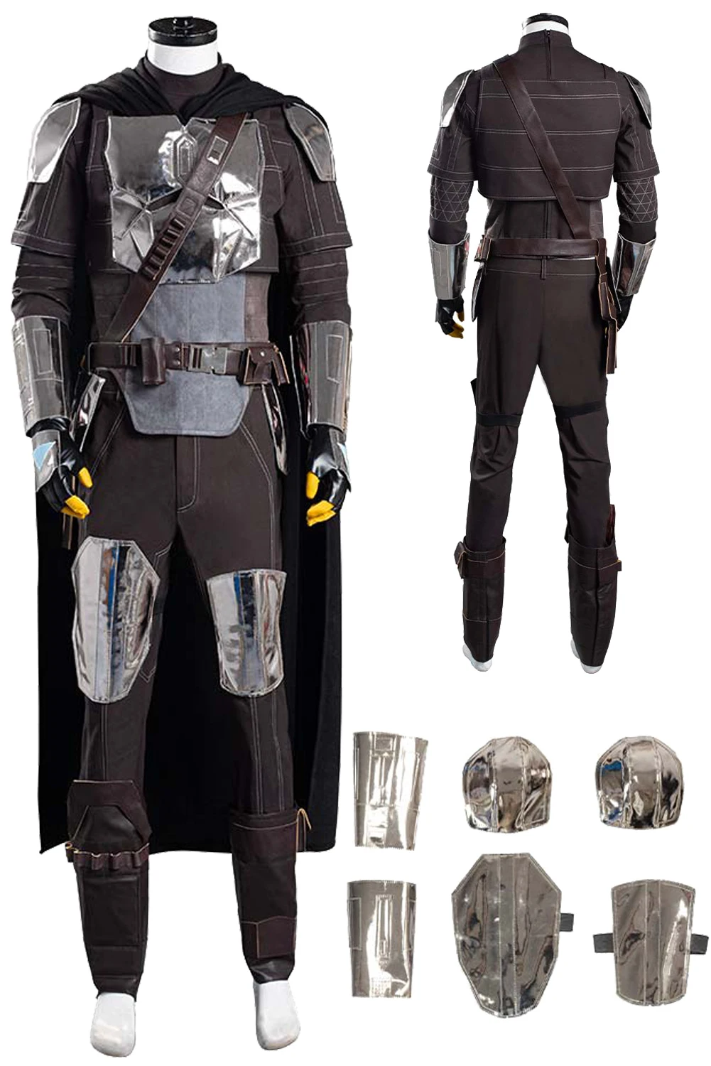 Din Djarin Cosplay Fantasy Silvery Battle Armor Version Suits Movie Bounty Hunter 2 Costume Disguise Adult Men Fantasia Outfits