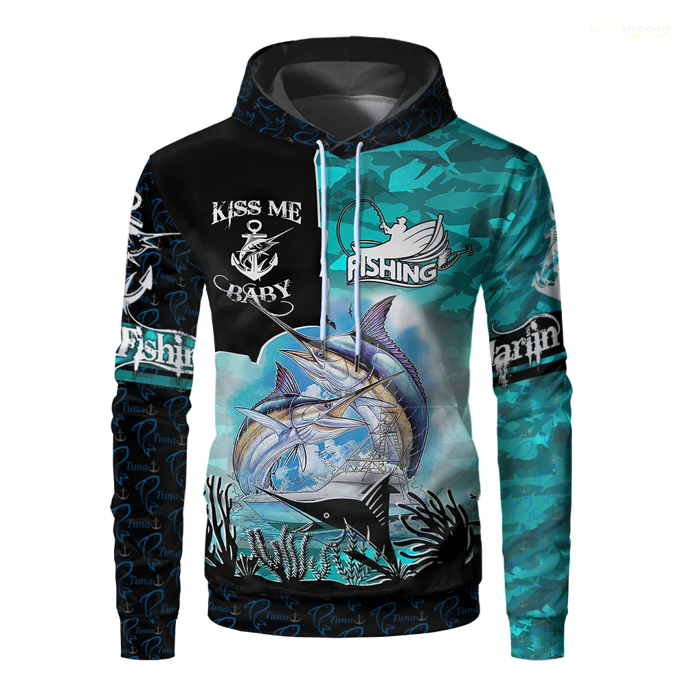 

New Fishing Funny Animal Men Hoodies Bass Marlin 3d Print Fashion Pullover Hoodies Casual Oversized Fish Harajuku Women Hoody