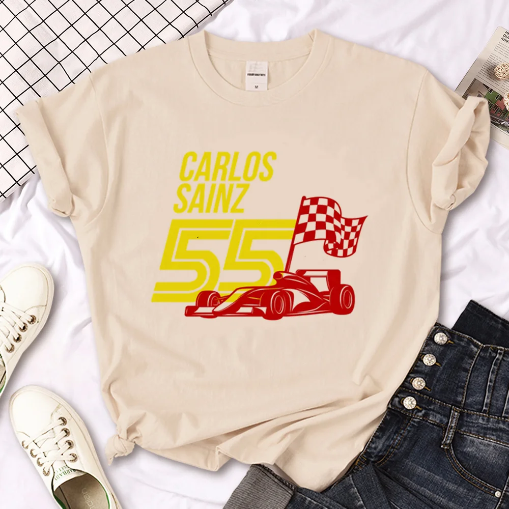 Carlos Sainz tshirt women Japanese funny t shirt female manga clothing