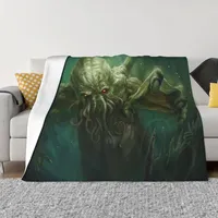 The Rise Of Great Cthulhu Fleece Throw Blankets Octopus Mysticism Blankets for Sofa Travel Super Soft Bed Rug