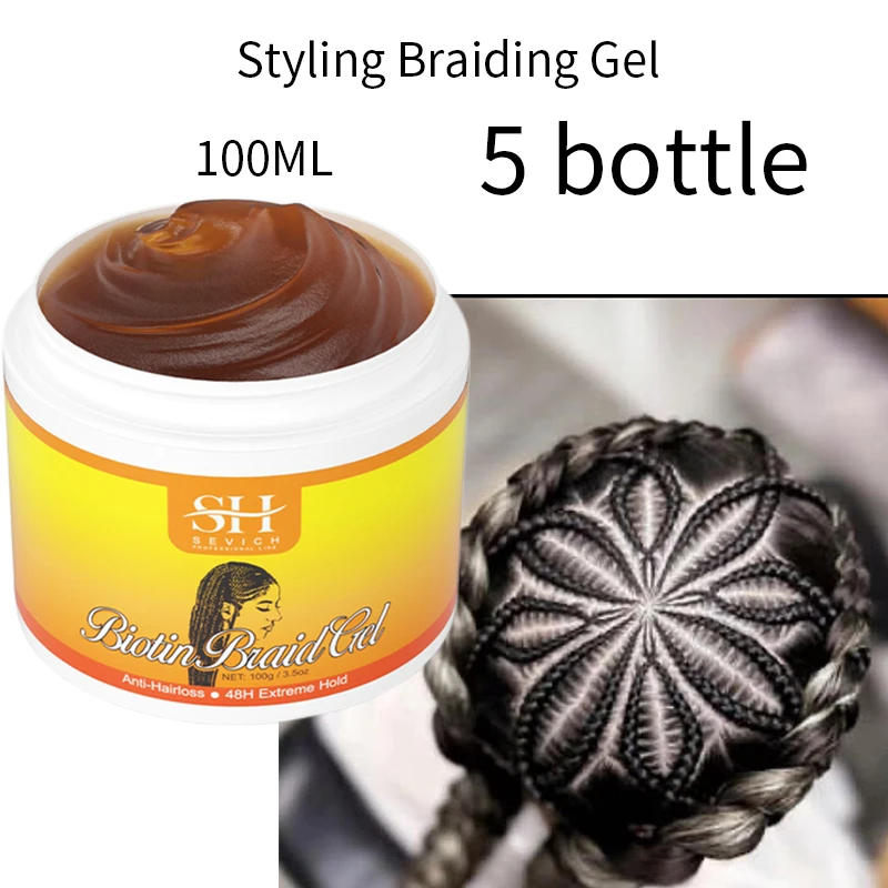 Sevich African Hair Styling Braiding Gel Edges Control Hair Shaping Cream Traction Alopecia Biotin Anti Break Hair Wax Hair Care