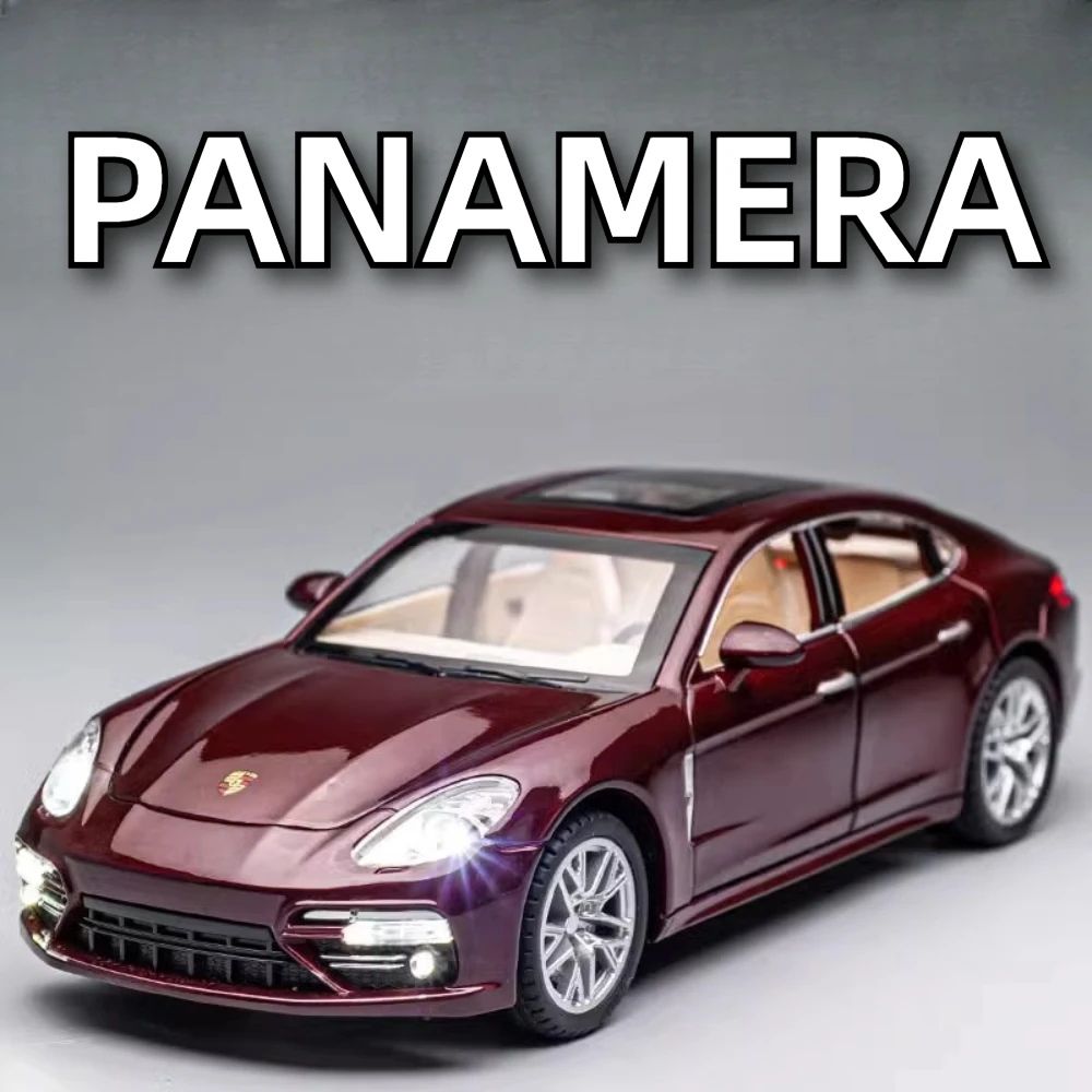 1:24 Panamera Miniature Sports Car Model Toys Alloy Diecast 6 Doors Opened Sound Light Pull Back Supercars Christmas Kids Gifts