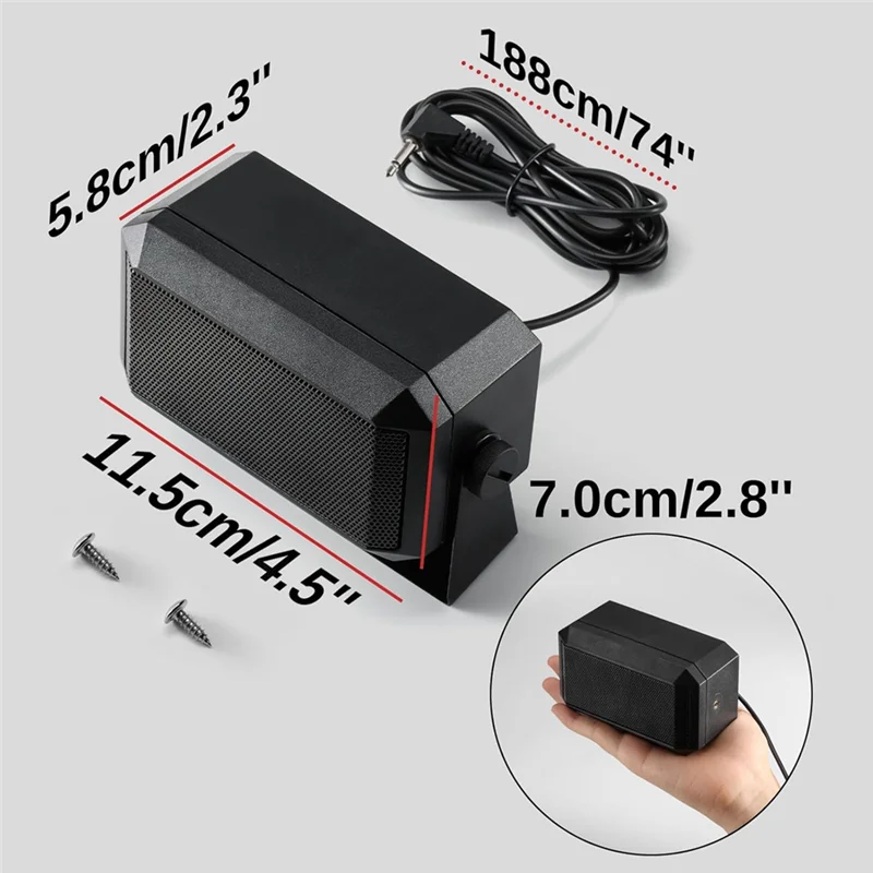 AA08-Mini altavoz externo para radio CB móvil de coche, salida de 5W y impedancia de 8Ω, altavoz portátil
