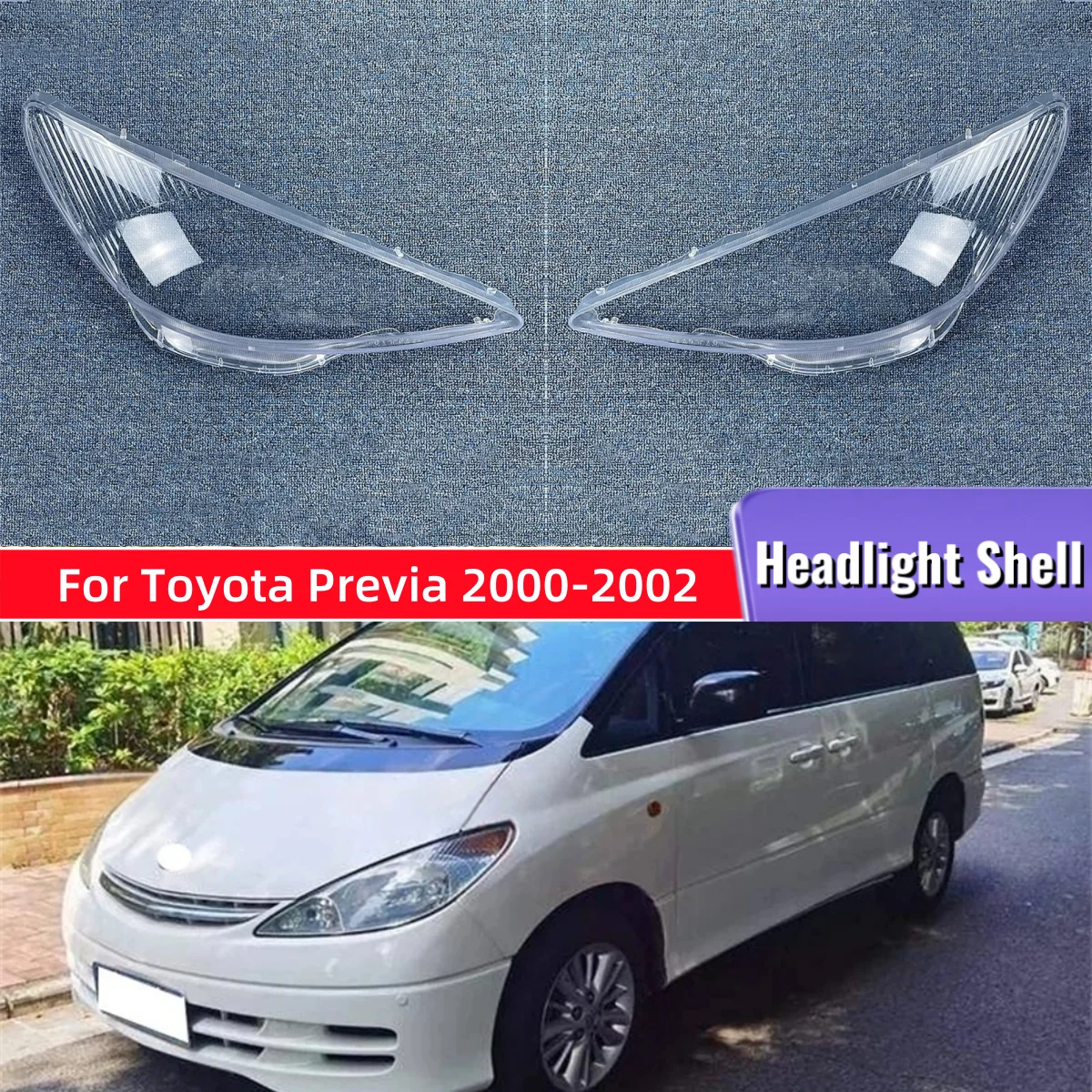 

For Toyota Previa 2000 2001 2002 Automotive Accessories Lampshades Lamp Shell Headlights Cover