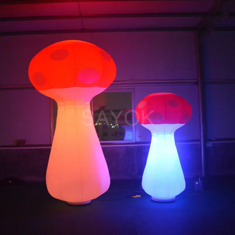 SAYOK Giant Inflatable Mushroom Decoration with Led Light Remote Controller Inflatable Mushroom for Event Wedding Party Decor