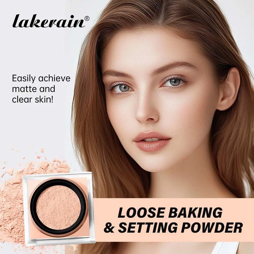 Lock in Makeup Setting Powder Weightless Lightweight Matte Loose Powder Waterproof Oil Control Face Loose Baking Banquet