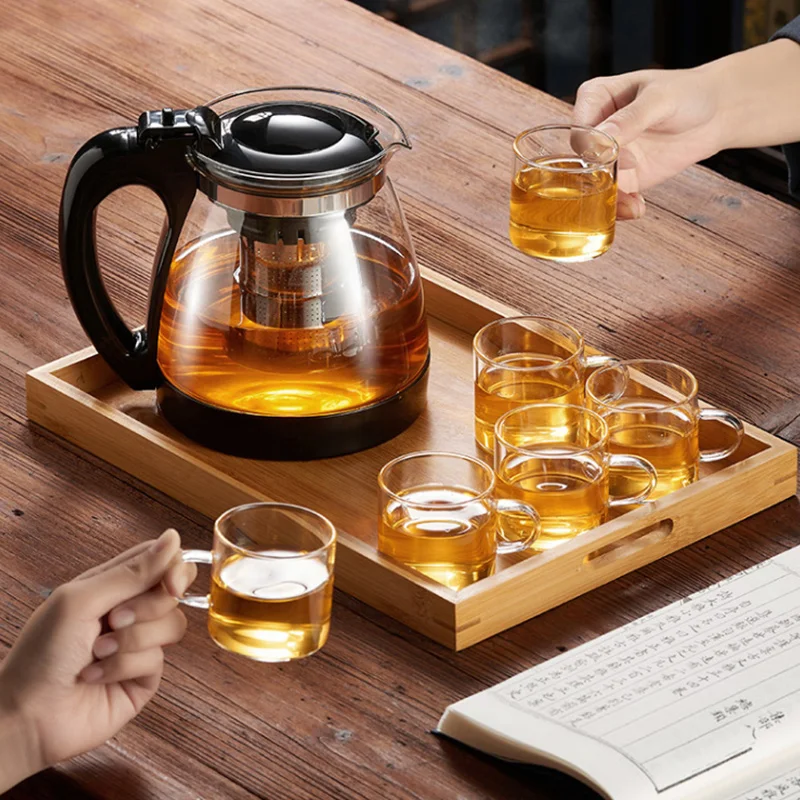 GIANXI Large Capacity Teapot Home Multi-Functional Filter Teapots Thickened High Borosilicate Glass Tea Separation Puer Tea Set