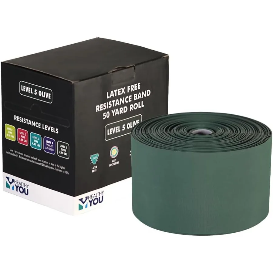 

Latex Free Resistance Band 50 Yard Rolls for Home Workout Black Durable and Stretchable with High Tension Support