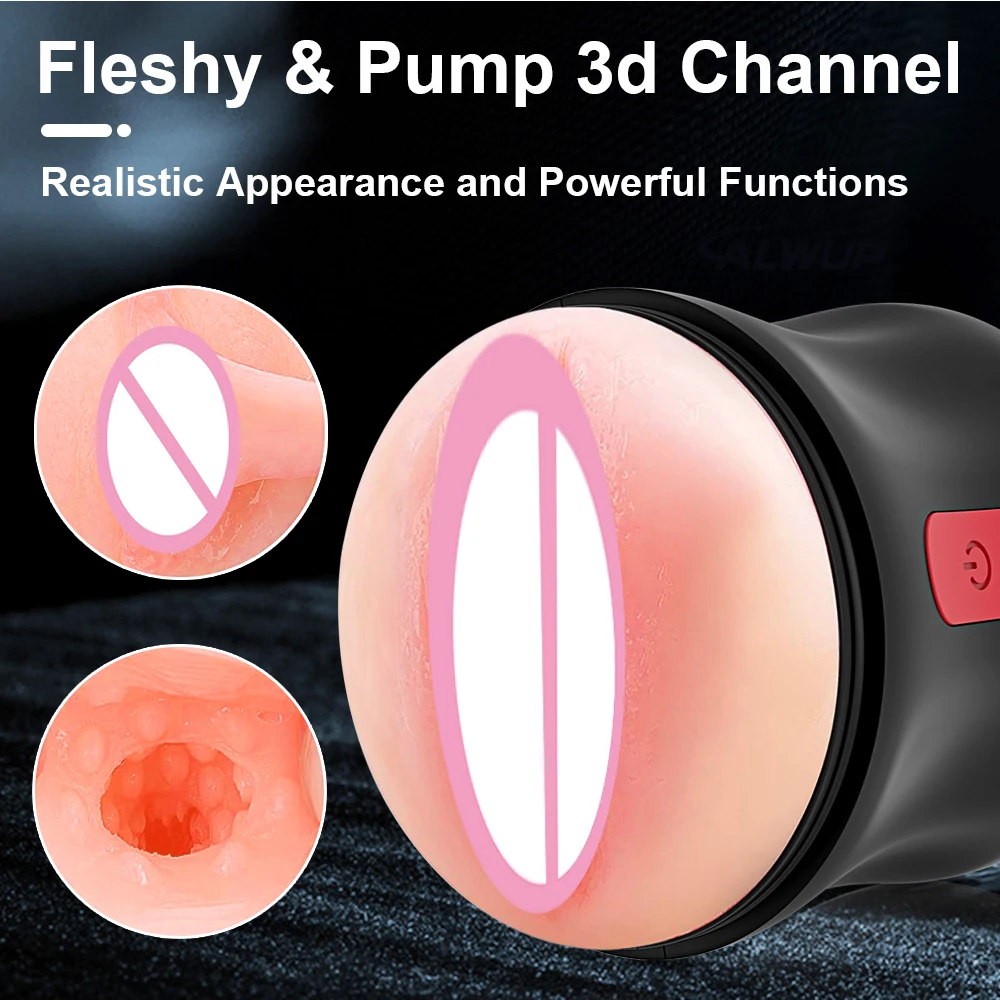 Automatic Male Masturbator Vibrating Pocket Pussy Open-ended Realistic Vagina Anal Masturbation Cup Adult Goods Sex Toy for Men