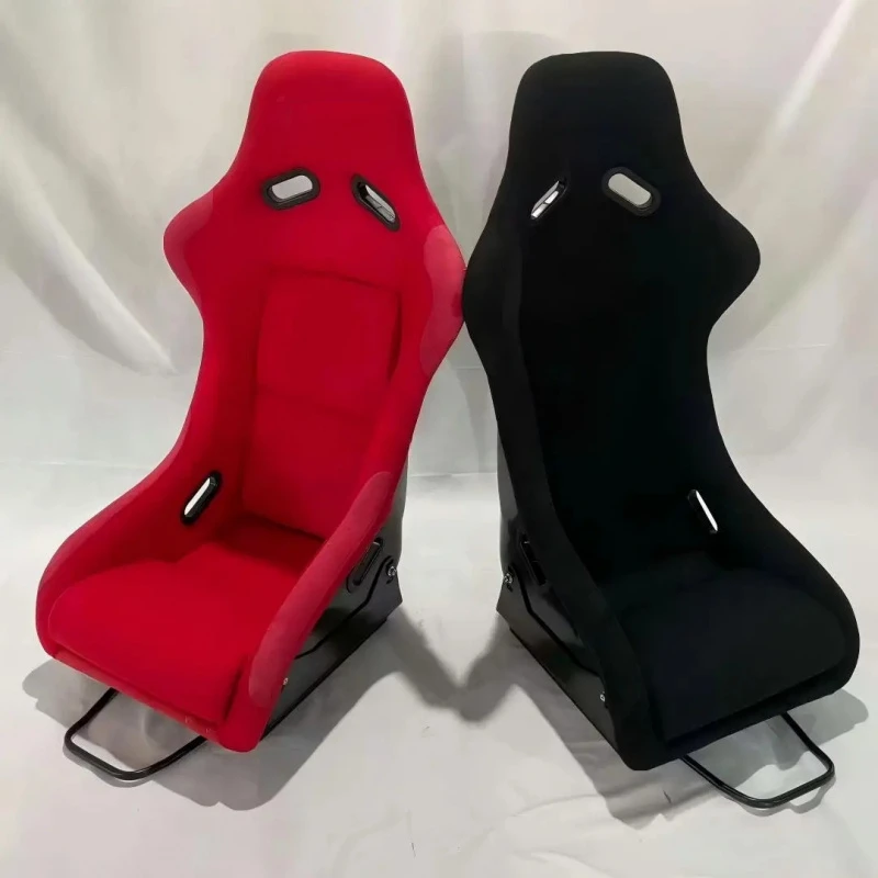 Black Suede Honeycomb‑Stitched Reclinable Sport‑Spec Bucket‑Shaped Cushion Unit, Universal‑Fit Tuning‑Oriented Automotive Interi