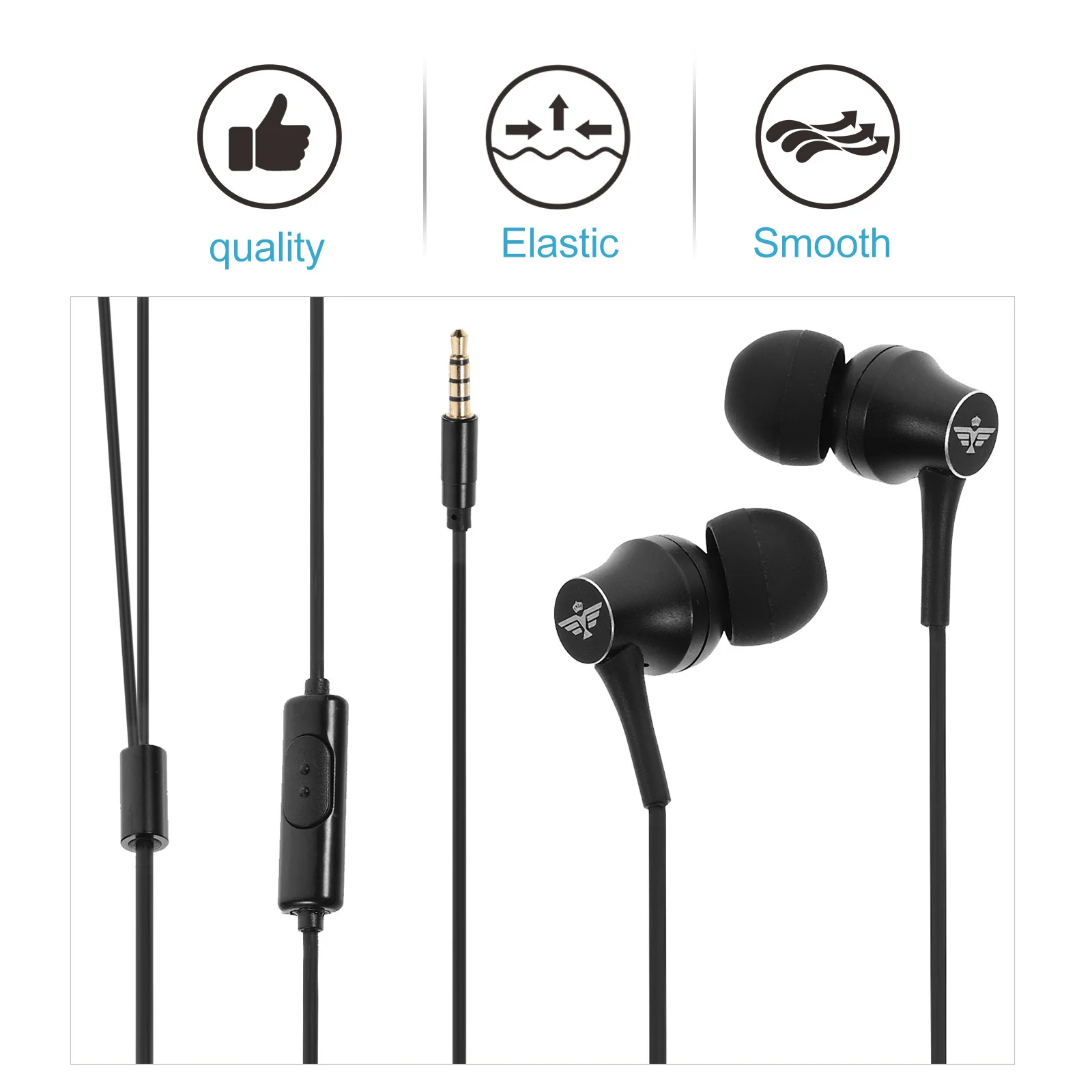 

In-Ear Earphone Ergonomic Composite Diaphragm Strong Bass 3.5Mm Jack Wired Control For Smartphone Laptop Tablet Portable