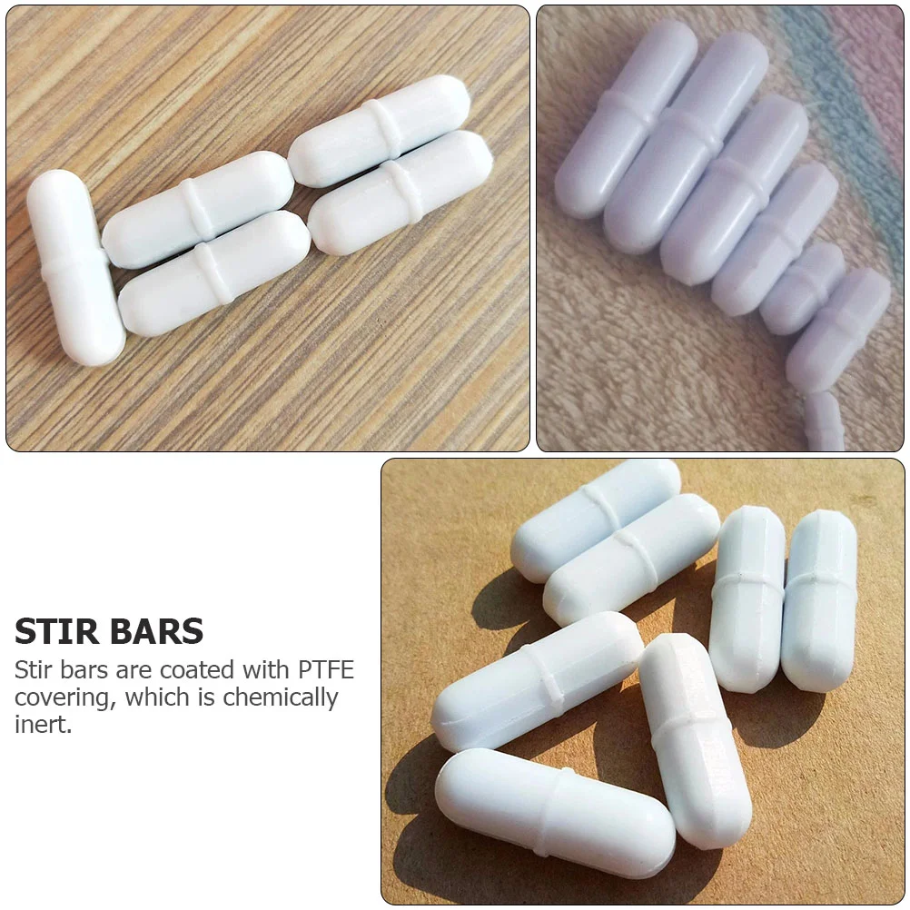 7 Pcs Stirring Bar Laboratory Stirrer Magnetic Practical Mixer Rod Bars White Accessories Magnets