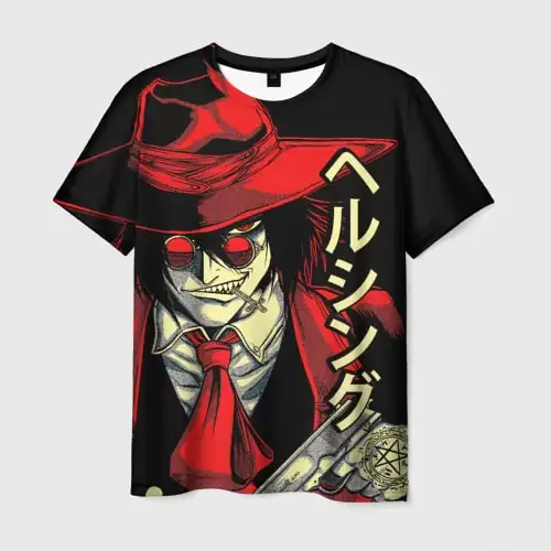 Camiseta Hellsing Manga masculina e feminina, Anime 3D Print, Moda Harajuku, Camiseta de manga curta, Streetwear extragrande, T-shirt infantil, Vestuário