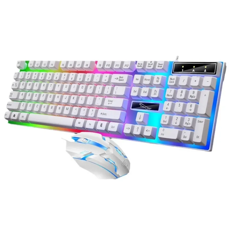 Chaser Leopard G21B Light keyboard and mouse set usb wired mechanical touch keyboard and mouse set Shrimp skin eBay