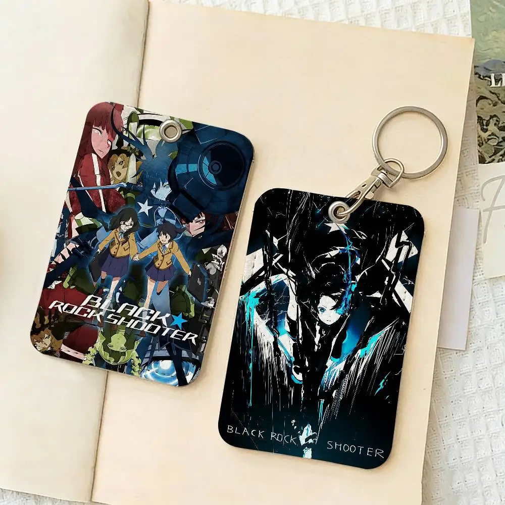classic anime B-Black Rock S-Shooter game Access & Meal Card Holder Keychain Credit ID Bank Card Protective Case Keychain