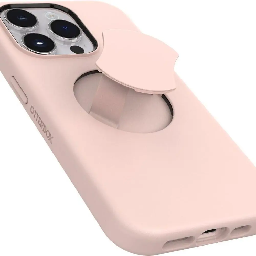 حافظة OtterGrip Symmetry لهاتف iPhone 14 Pro Max - وردي، مقابض وMagSafe متوافقة، تصميم أنيق، إطارات مرتفعة للشاشة والكاميرا