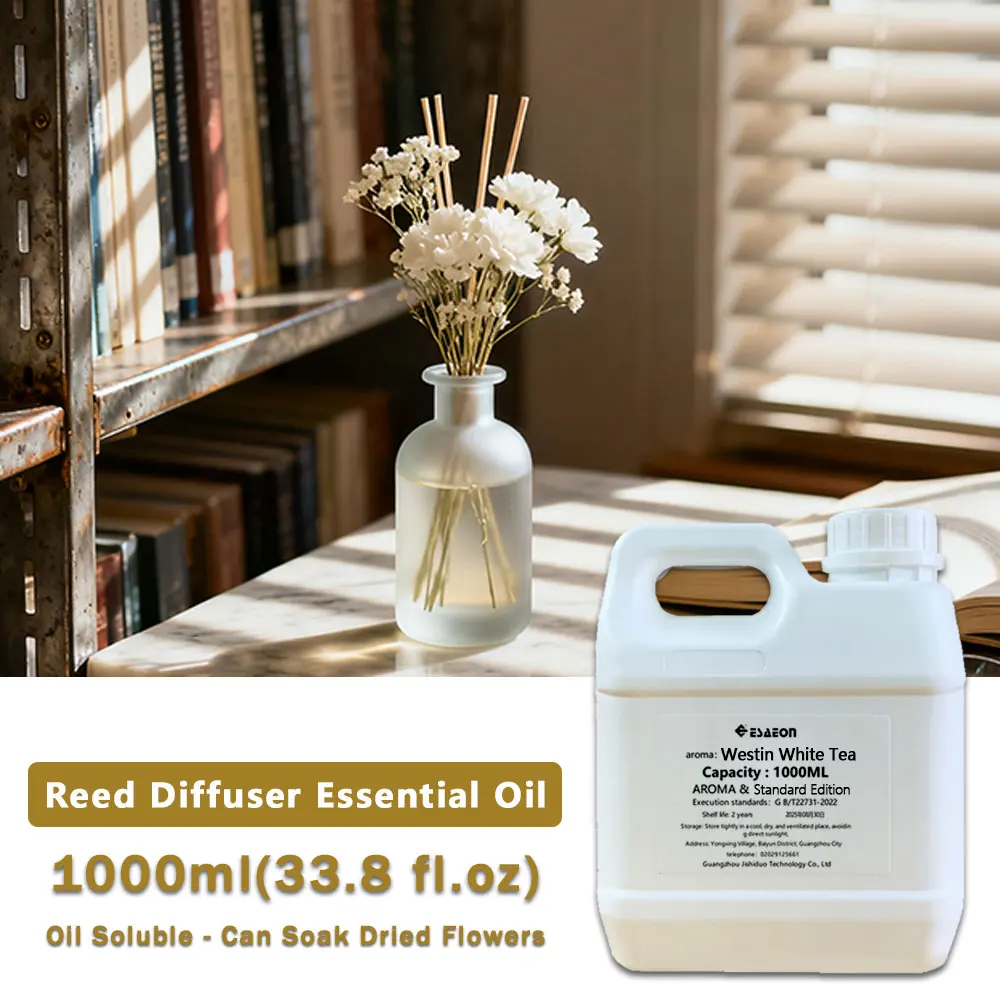 ESAEON 1000ml (33.8 fl.oz) Westin White Tea Essential Oils - For Reed Diffuser & Fireless Aromatherapy, Aroma Reed Diffuser Oil