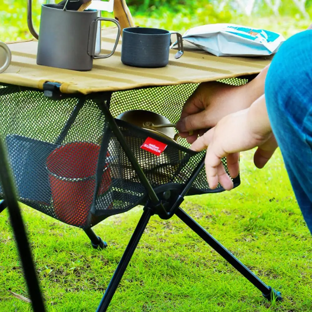 Portable Folding Table Storage Net Shelf Bag Mesh For Outdoor Camping Barbecue Kitchen Picnic Table Accessories (only Net P F2G3