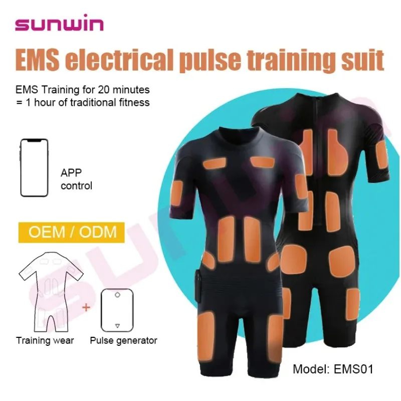 8 Channels 20 Electrodes Wireless Ems Power Workout Suit Machine Ems Training Suit Electro Stimulation Ems Trainer Suit