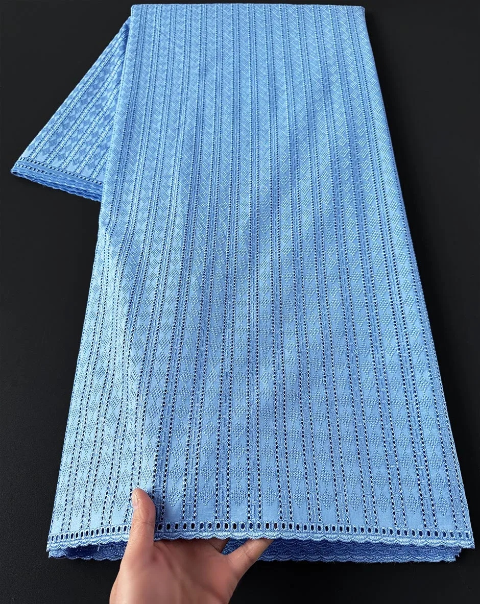 Soft Egyptian Cotton Lace For Men and Women Polished African Voile Fabric High quality 5 yards Nigerian Dubai Couple Swiss Wear