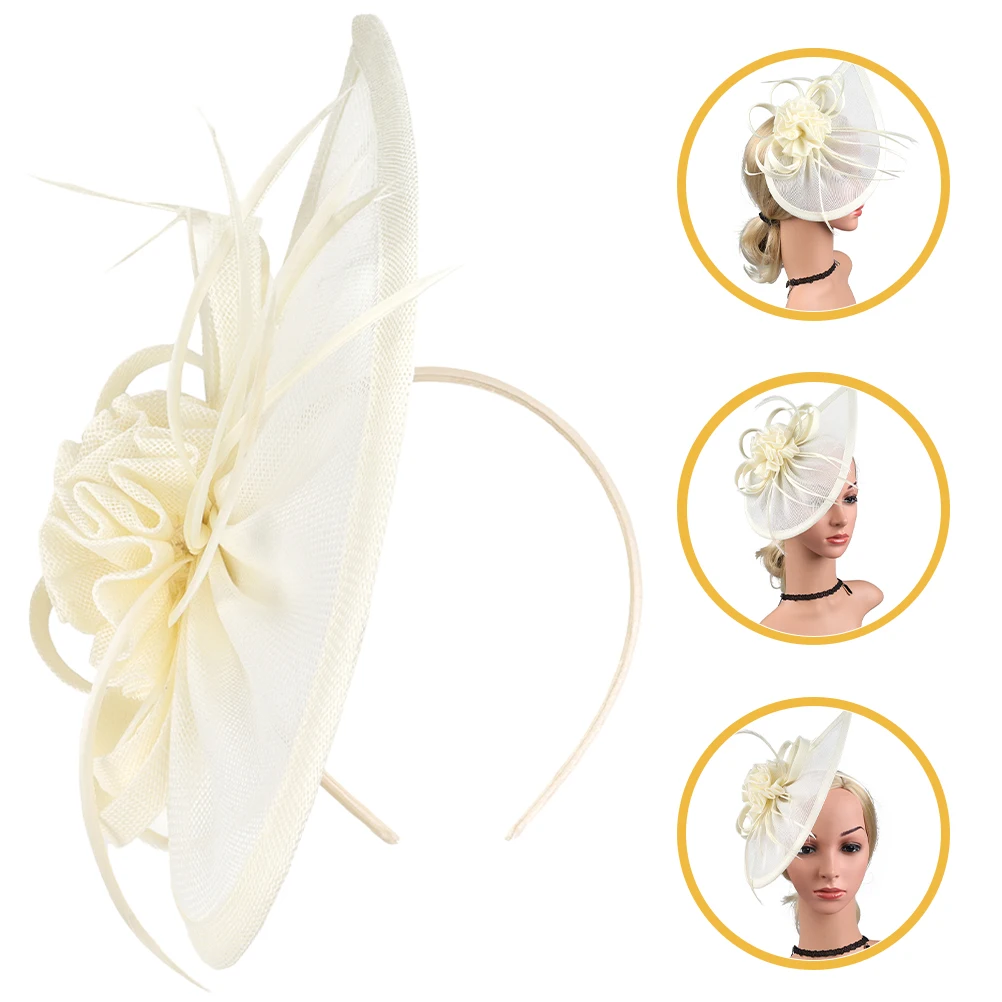 

Elegant Vintage Mesh Veil Hair Accessories Headb Clip Faux Plume Tea Party Fascinator Hat Women Church Mardi Gras