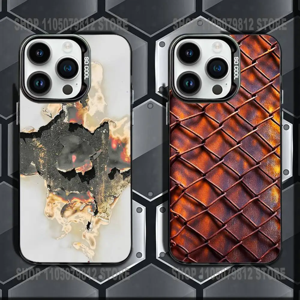 

Retro Industrial Style Rusty Phone Case For iPhone 16,15,14,13,12,11,Mini,Pro,E,MAX Black Candy Matte Shockproof Cover
