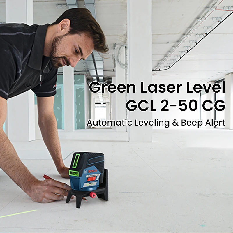 Bosch profesjonalna laserowa poziom GLL 2-50CG 3 linie zielone pionowe i poziome narzędzie pomiarowe linia projekcyjna dekoracja domu