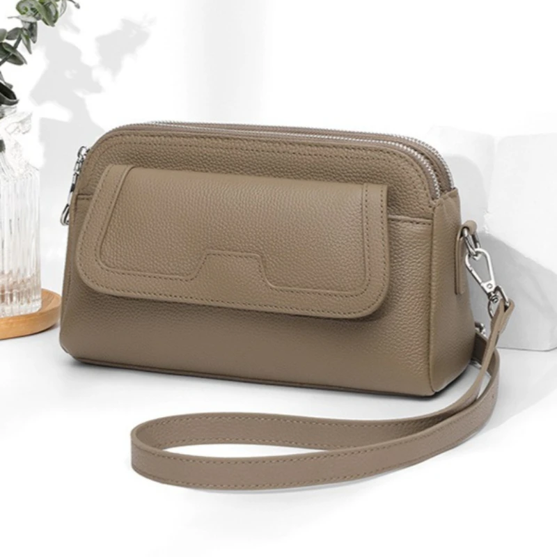 Minimalist Everyday Casual Small Shoulder Bag for Women Soft Genuine Leather Large Capacity Luxury Handbag Portable