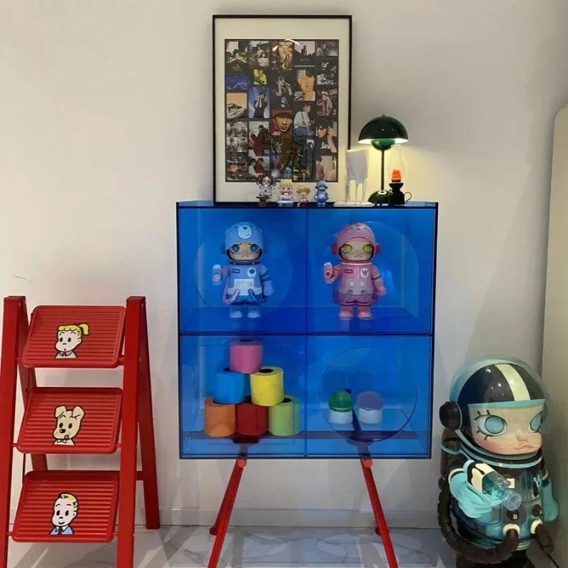 

Internet celebrity acrylic side cabinet shelf Internet celebrity storage cabinet wine cabinet modern simple floor display