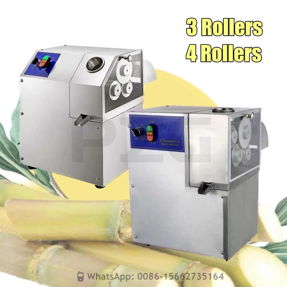 3 Rollers 4 Rollers Commercial Beverage Press Machine Juicer Sugarcane Squeezing Machine Electric Sugar Cane Juicer