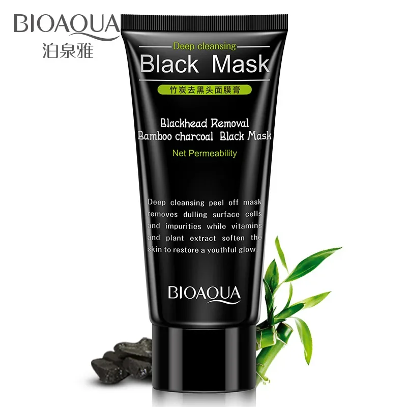 BIOAQUA Deep Cleansing Black Mask Bamboo Charcoal Anti-Acne Blackhead Remover Oil Control Skin Care Peal-Off Nose Mask Dropship