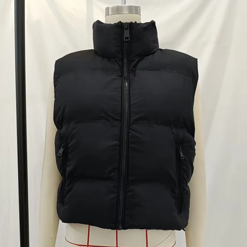 

Women's Cotton WaistCoat 2025 New Fashion Autumn and Winter Warm Cotton Vest for Women Casual Chic Thicken Ladies Vest