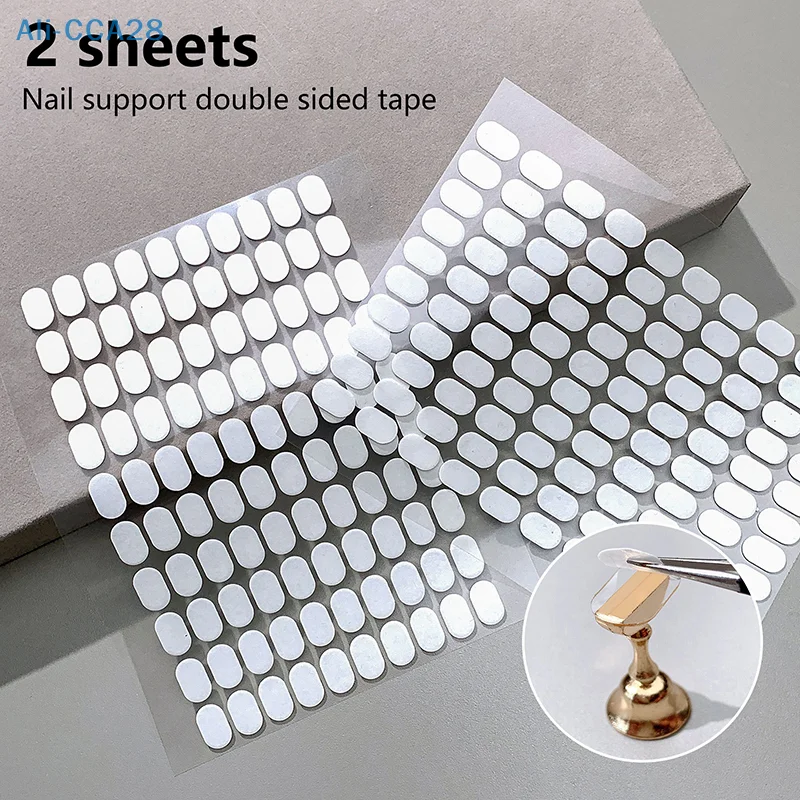 

200pcs Nail Adhesive Sticker Nail Stand Double Sided Tape for False Nails Display Stand Nail Tips Show Stand Holder Tools