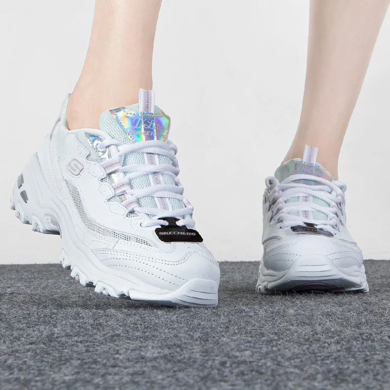 

Skechers D'Lites 1.0 Women's Retro Casual Shoes White Thick-Soled Panda Shoes Commuting Travel Sneakers 66666200-Wht