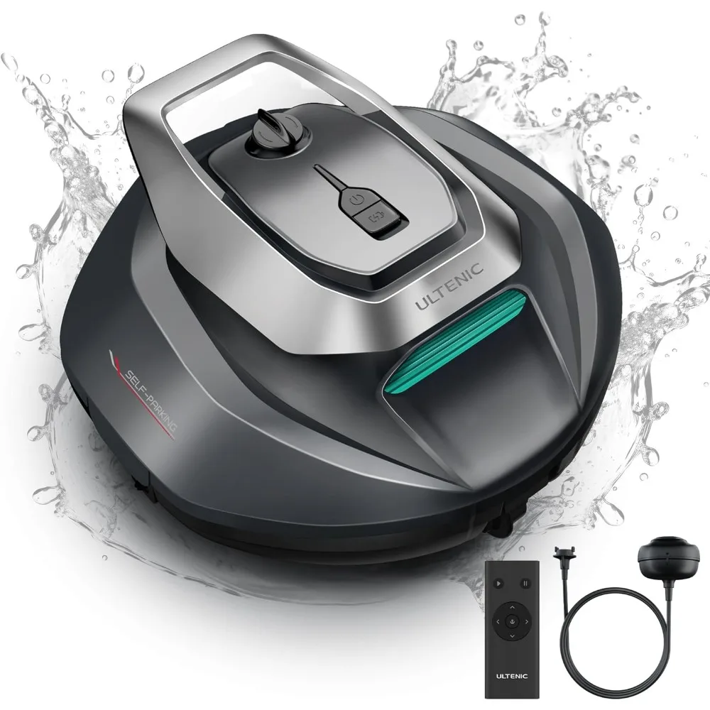 Cordless Robotic Pool Cleaner with Remote Control, Auto Self-Parking, 2.5h Fast Charging, Cleans Up To 850 Sq.ft, Ground Pools