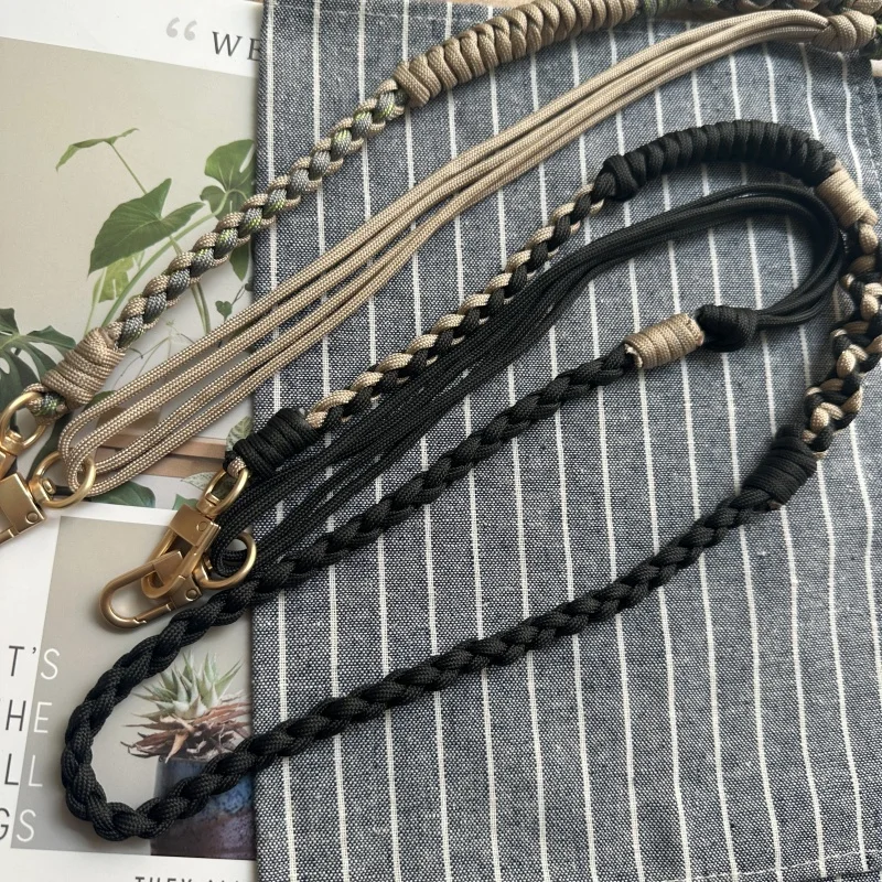 Weave Small Bag Extension Belt Wrist Bag Korean Fashion Phone Case Hanging Rope Shoulder Strap Metal Keyring Accessories Lanyard