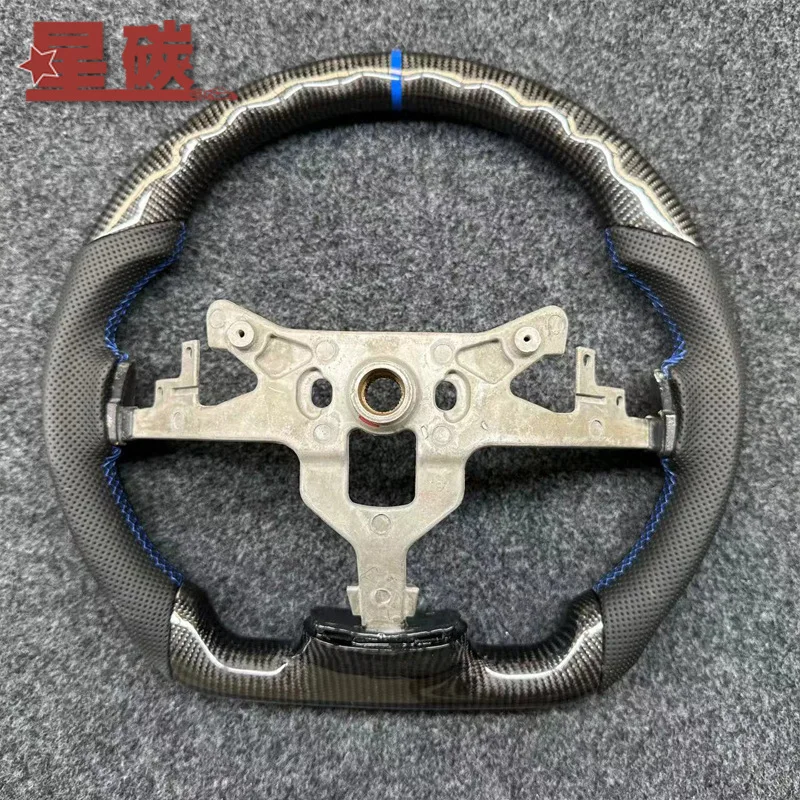 For Chevrolet Corvette C6 Perforated Leather & Carbon Fiber Steering Wheel Modification
