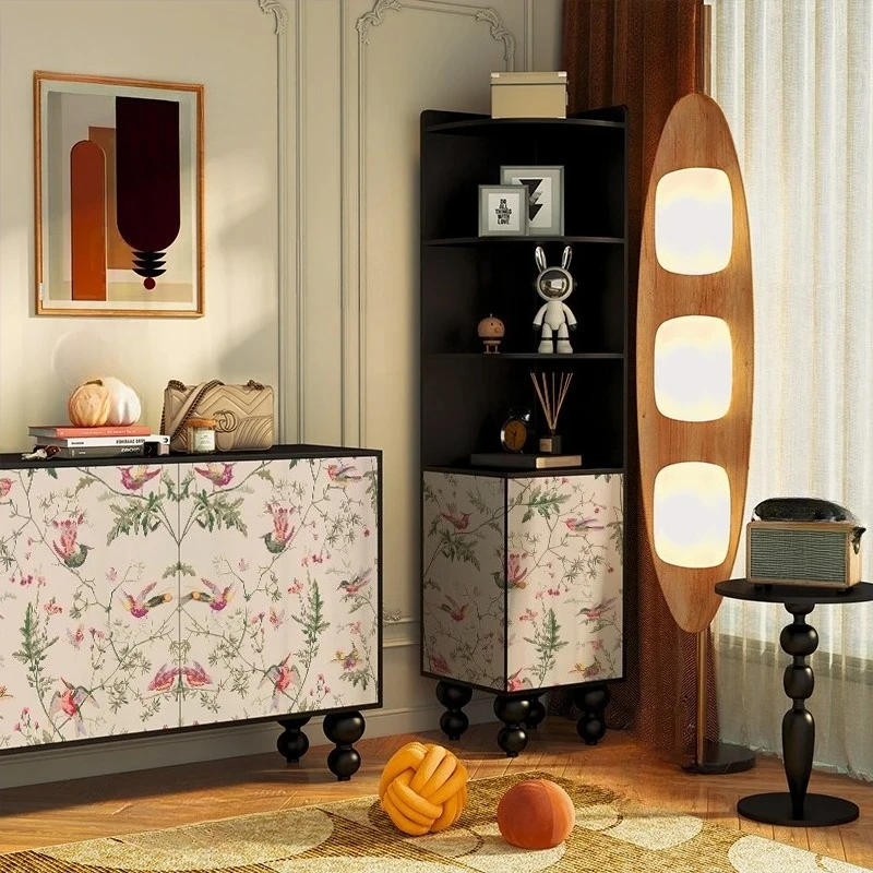 Cream Wind Solid Wood Triangle Cabinet Bedroom Simple Modern Corner Cabinet