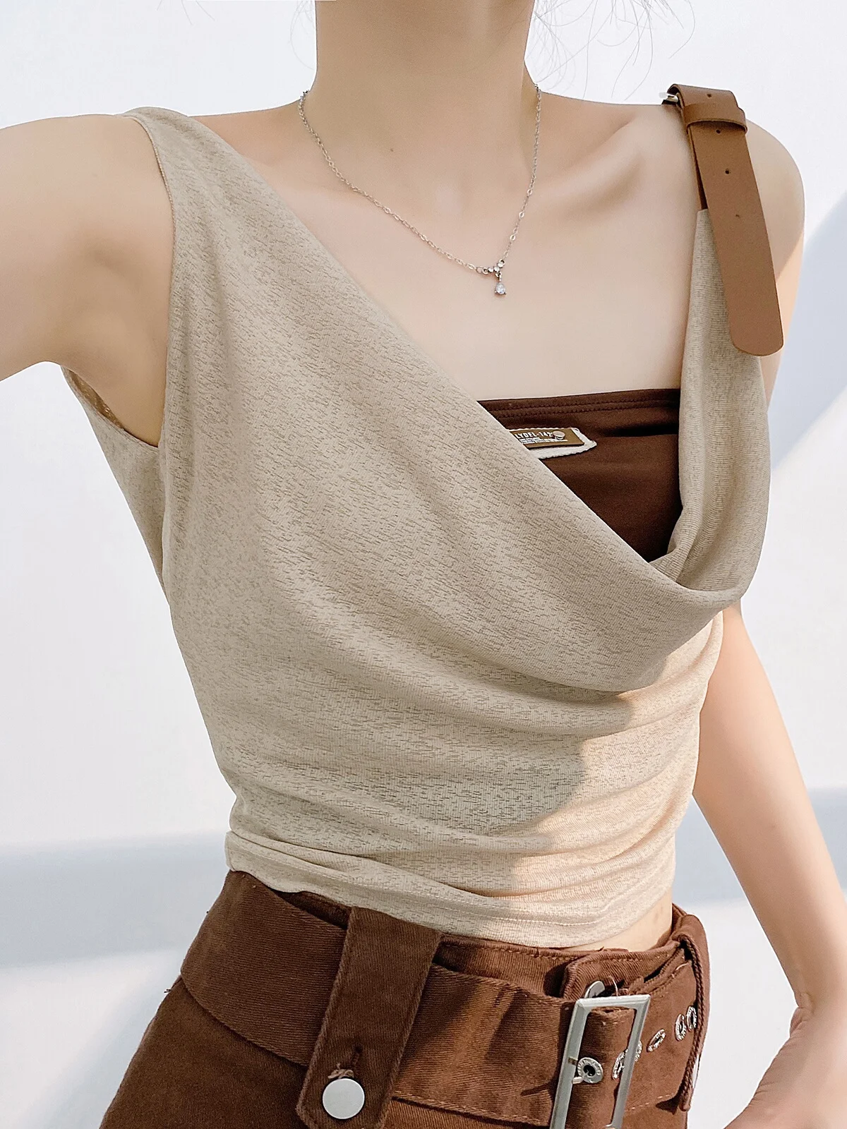 Morelowy Gotycki Damski Top Krótki Y2k Bez Rękawów Odkryte Ramiona Letnia Moda Streetwear Casual Chic Vintage Camisole Tank Top
